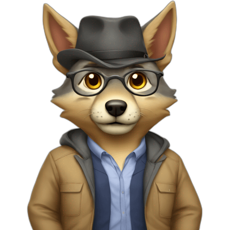 Fat Jackal whit teacher outfit emoji