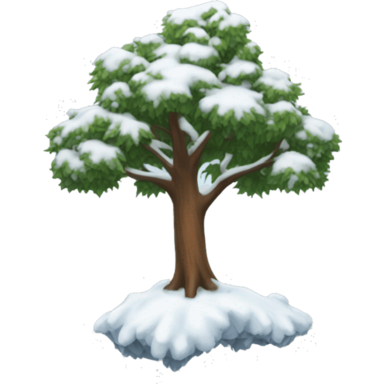 A tree with snow on top emoji