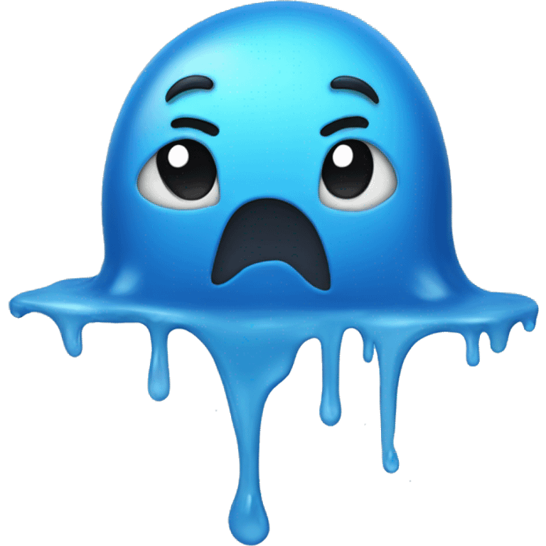 blue slime with >w< on his face  emoji