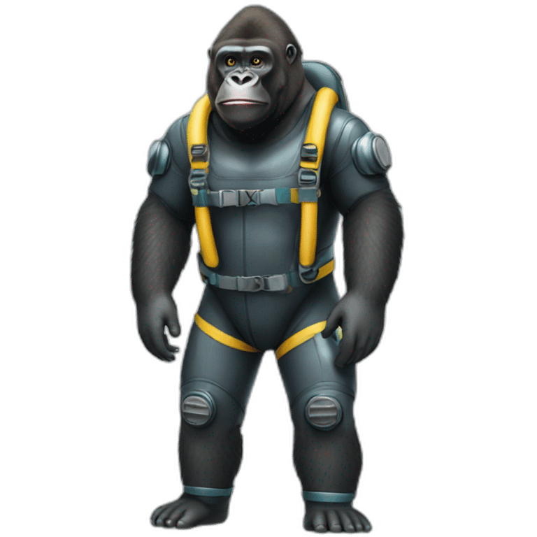 Gorilla wearing a diving suit emoji