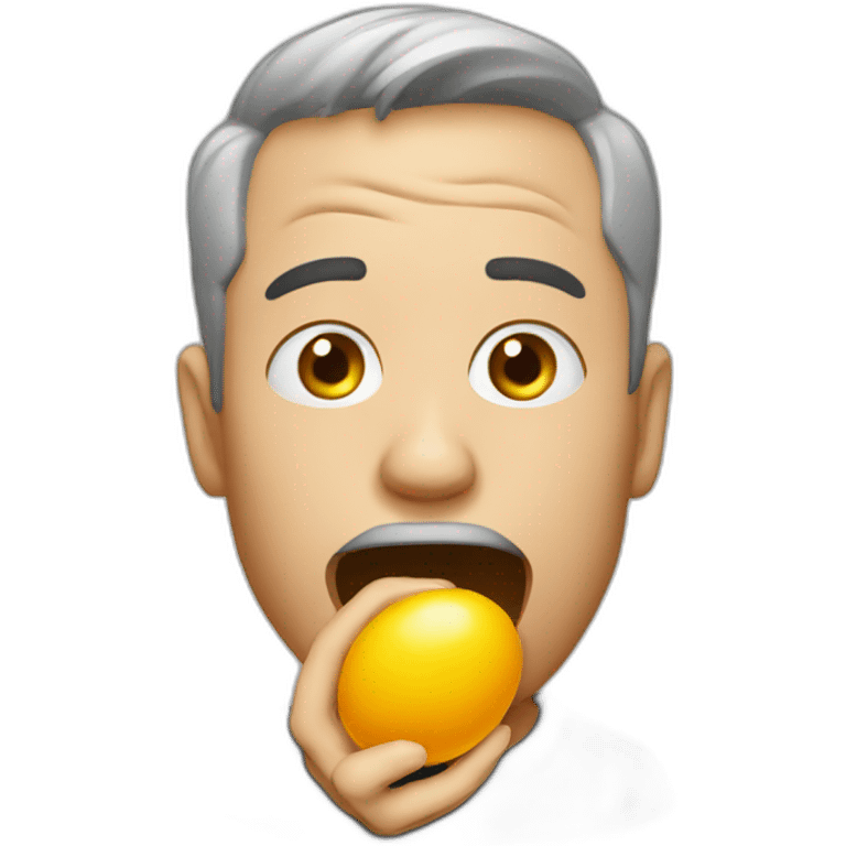 Man licking egg emoji