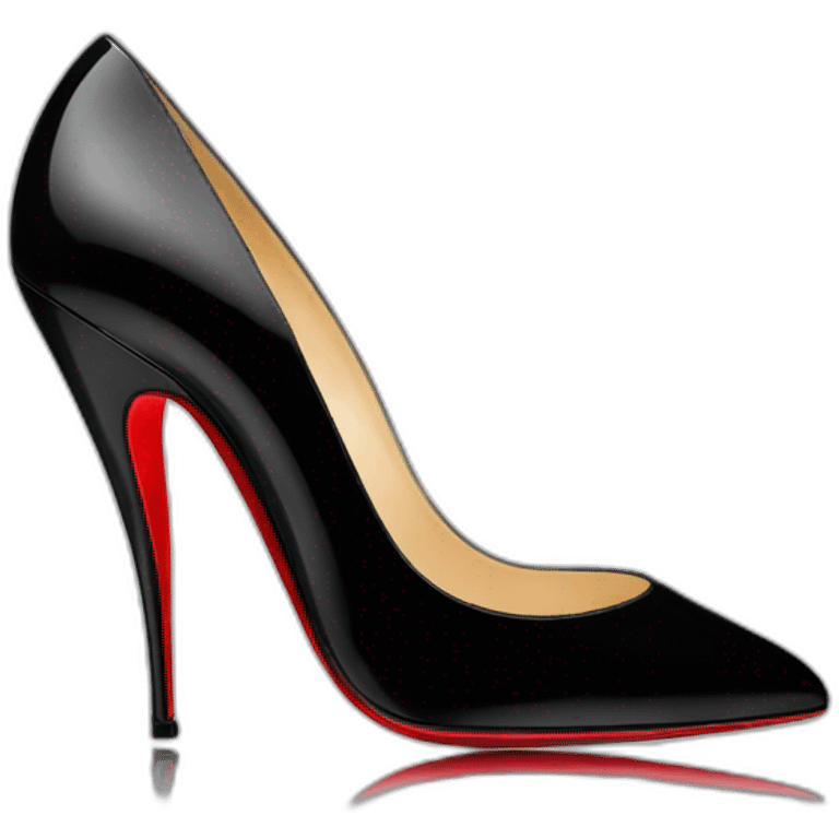 High heel black patent louboutin emoji