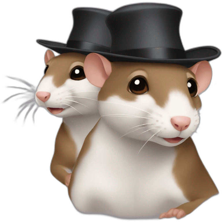 2 rats in hats emoji