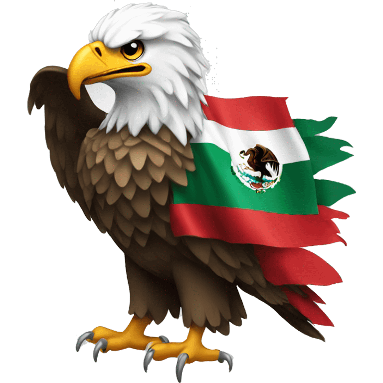 Eagle with Mexican flag  emoji