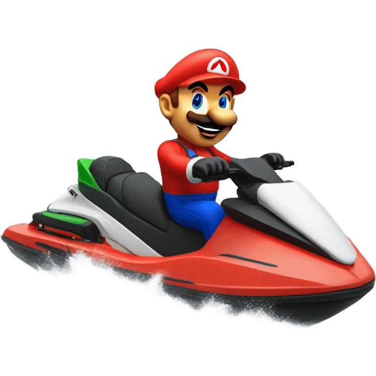 Mario zittend op een jetski emoji