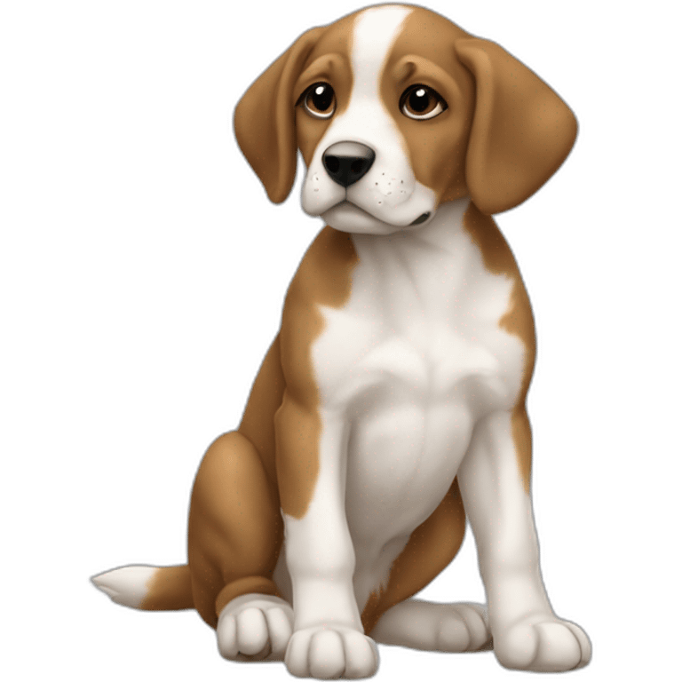 sitting puppy Braque D'Auvergne emoji