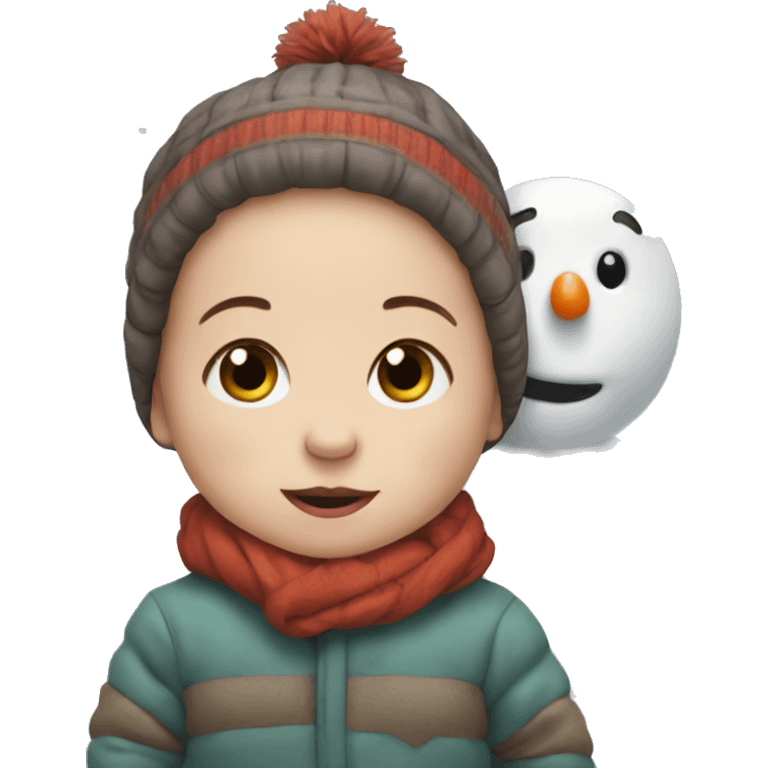 Baby with snowman emoji