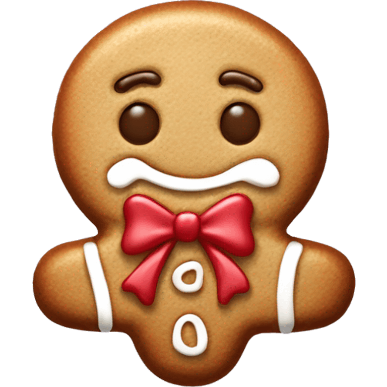 Esthetic gingerbread cookie with bow  emoji