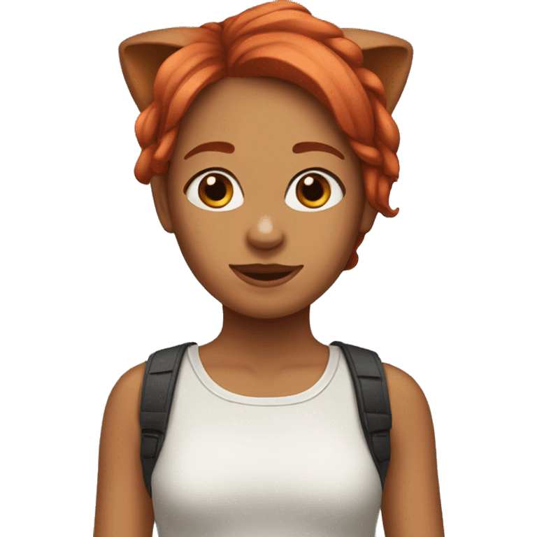 Red haired girl with dog ears emoji