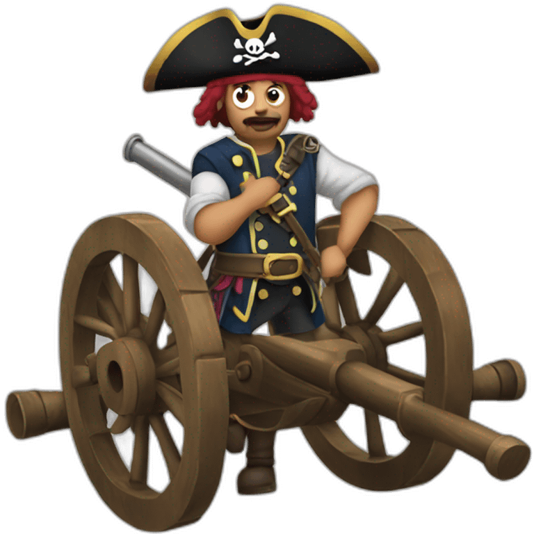 Pirate with cannons instead of arms emoji