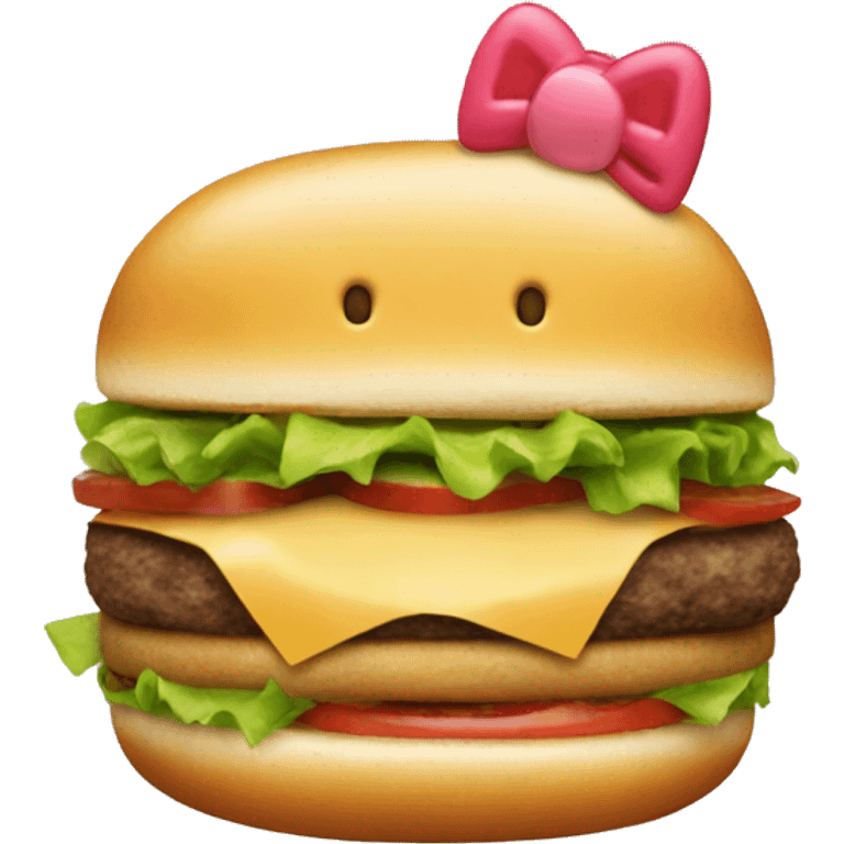 hello kitty hamburger emoji