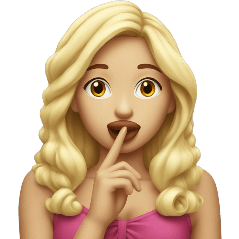 Blonde girl blowing kiss emoji