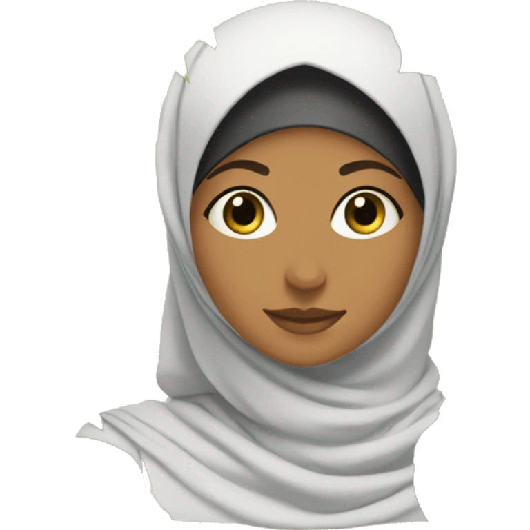 Hijabi girl surrounded by tropical plants emoji