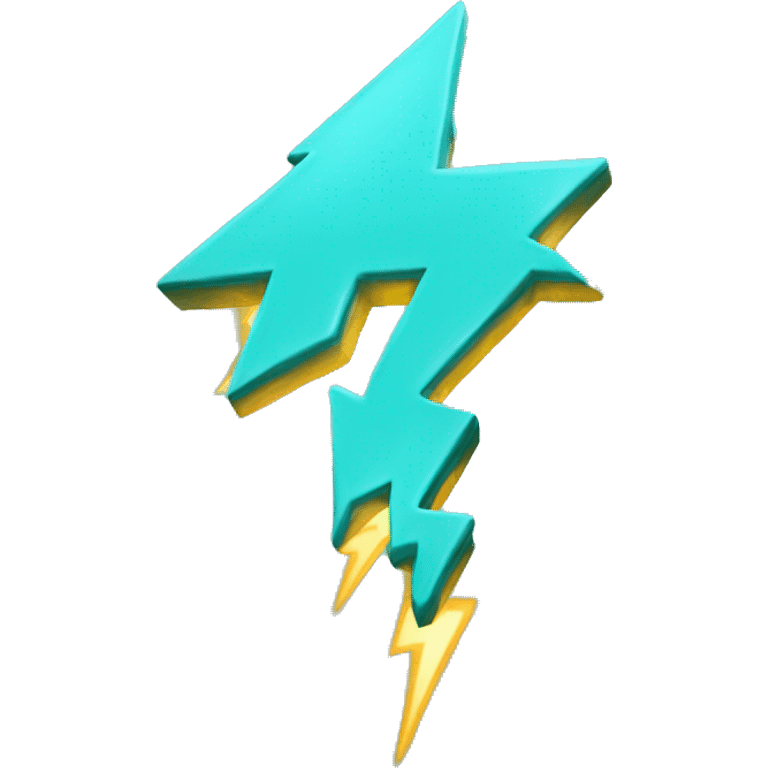 Turquoise lightning  emoji