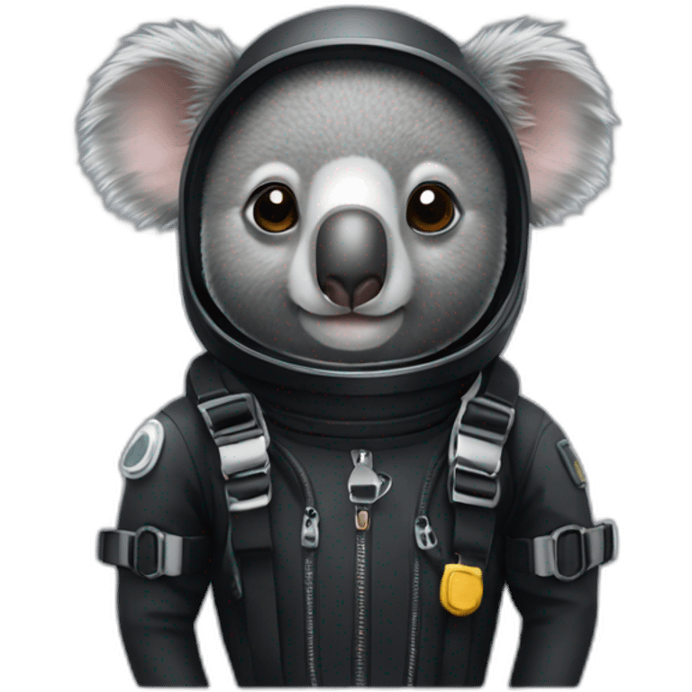 koala in black diving suit emoji