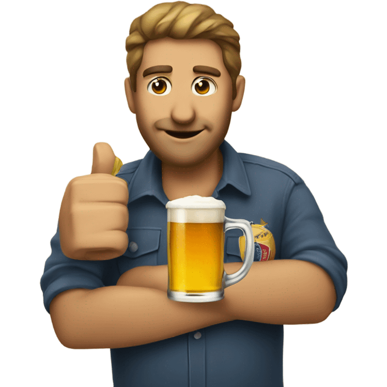 Beer drinking a beer emoji