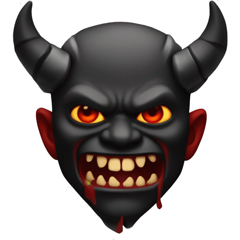 A black and red demon emoji