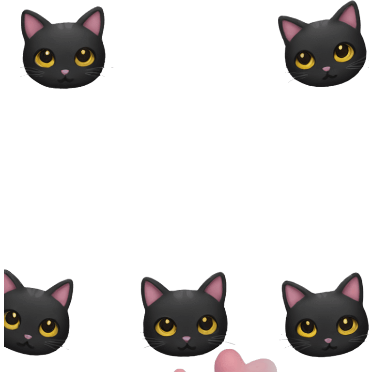 Black cat with hearts emoji