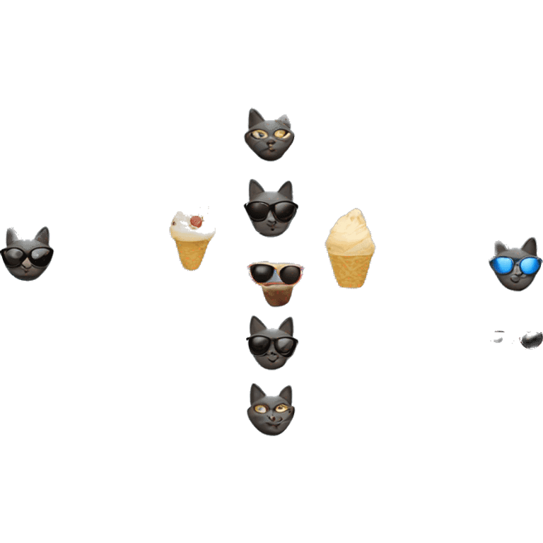 Police cat wir sunglasses and ice cream emoji