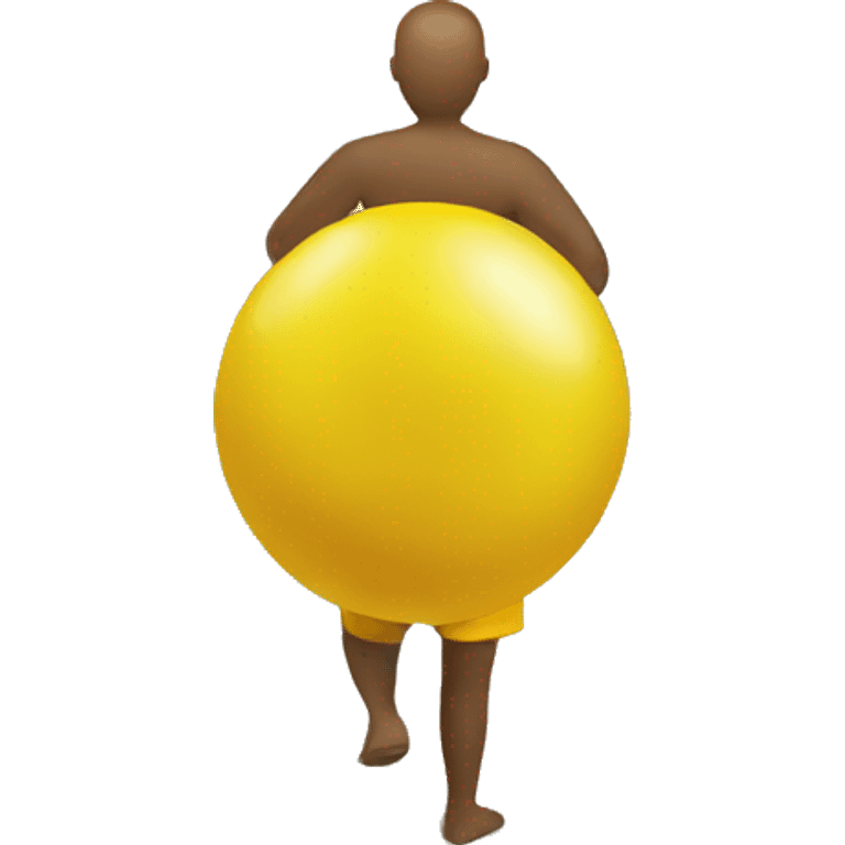 Yellow Man in shorts  passing a beach ball emoji