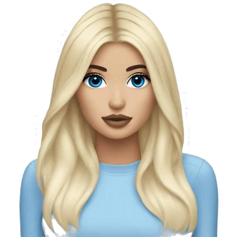 blonde kylie jenner with blue eyes emoji