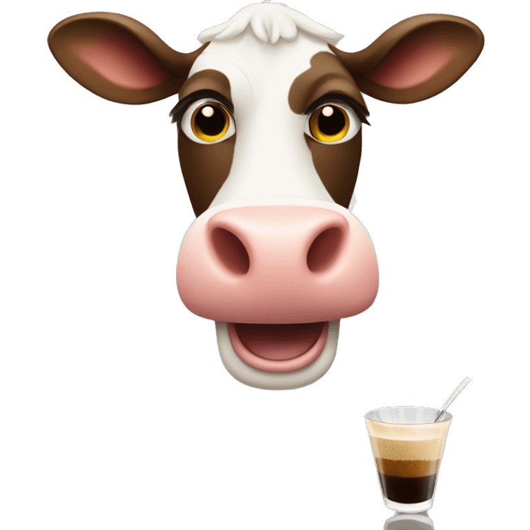 cow holding an espresso martini  emoji