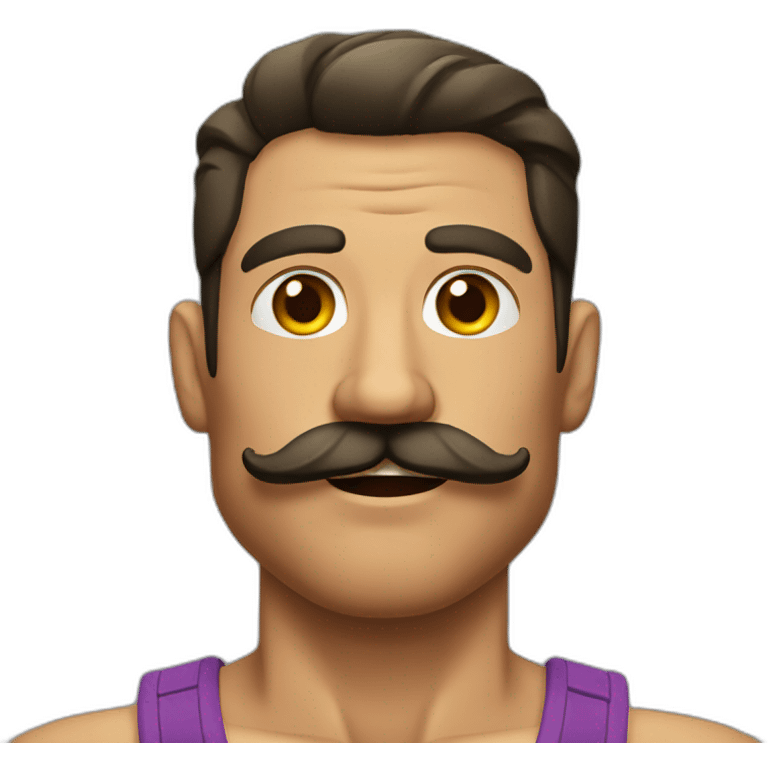 Muscles mustache expressive Cuban man emoji