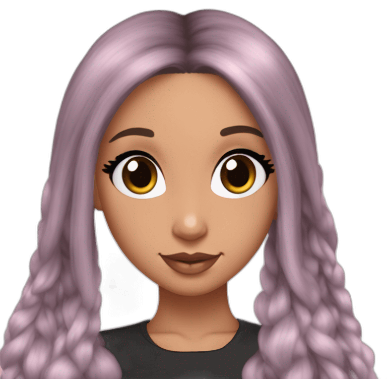 Ariana grande brun hair and pink makeup emoji