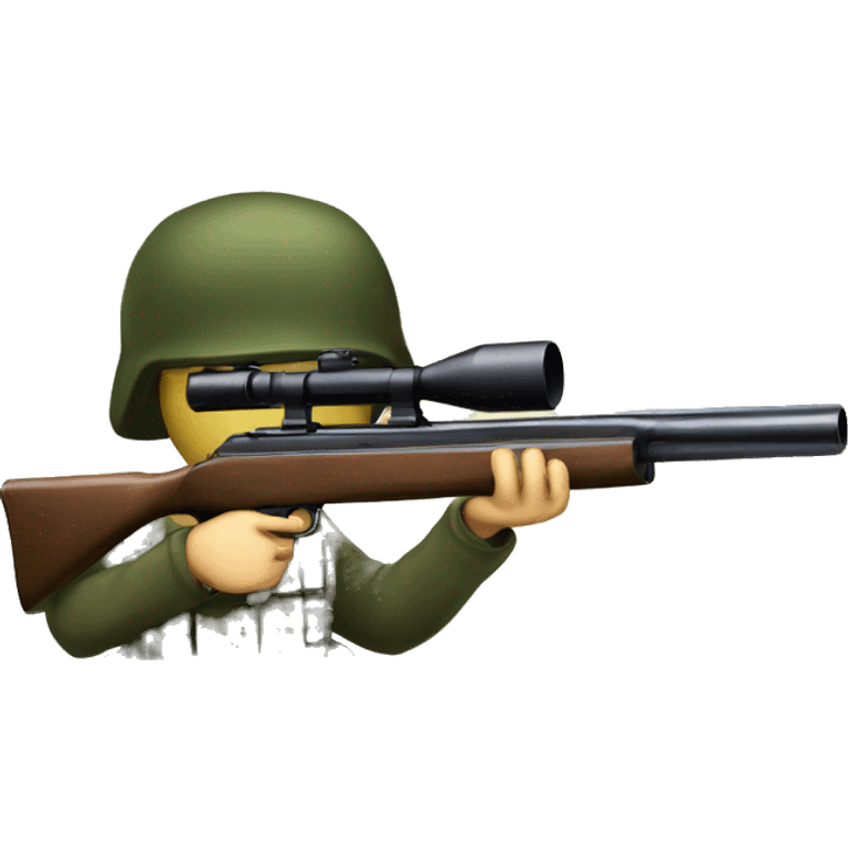 shotgun with scope held by a private on the army emoji