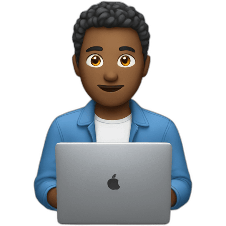 man behind laptop emoji