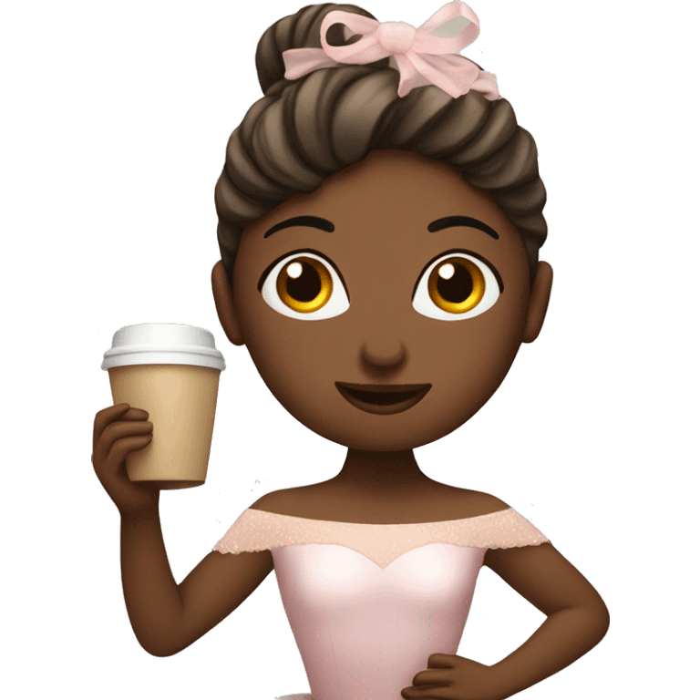 Ballerina with coffee emoji