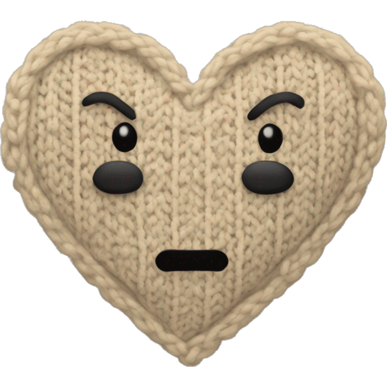 Knitted beige heart emoji