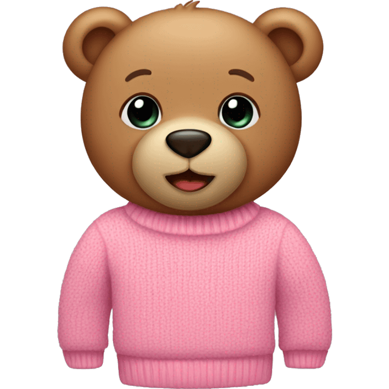 Teddy bear in a pink sweater emoji