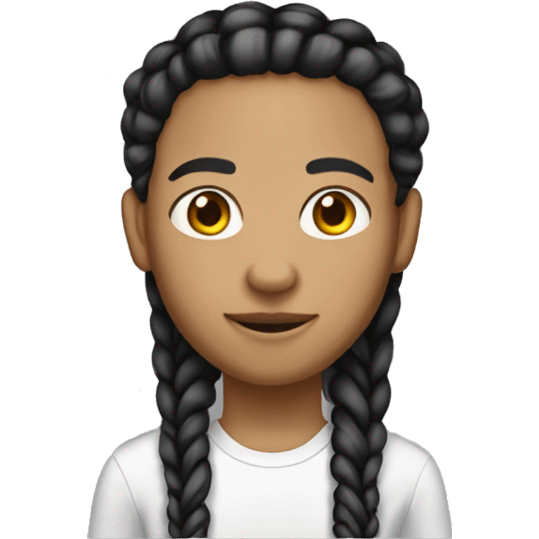  light skin tall skinny  with braids emoji