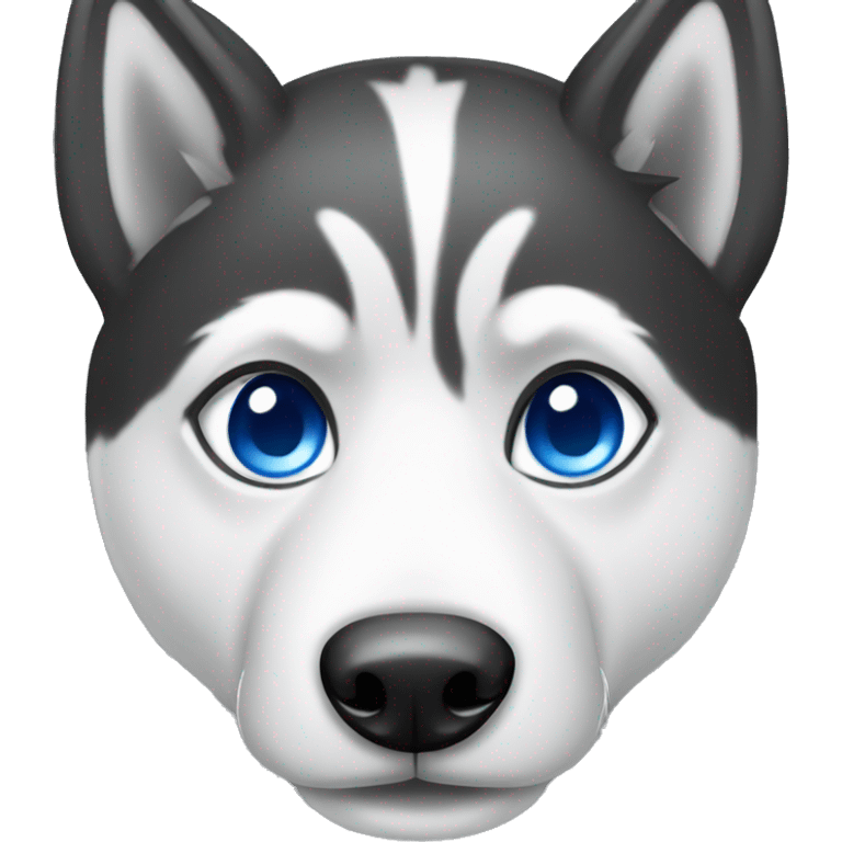 Black and white huskey with one blue eye emoji