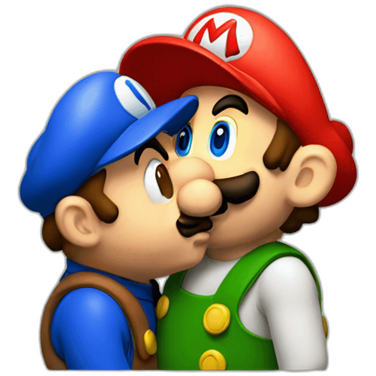 Mario Kissing toad emoji