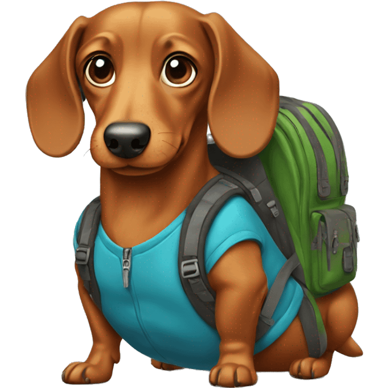 Dachshund with backpack emoji