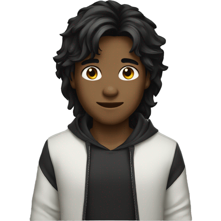 black long hair boy emoji