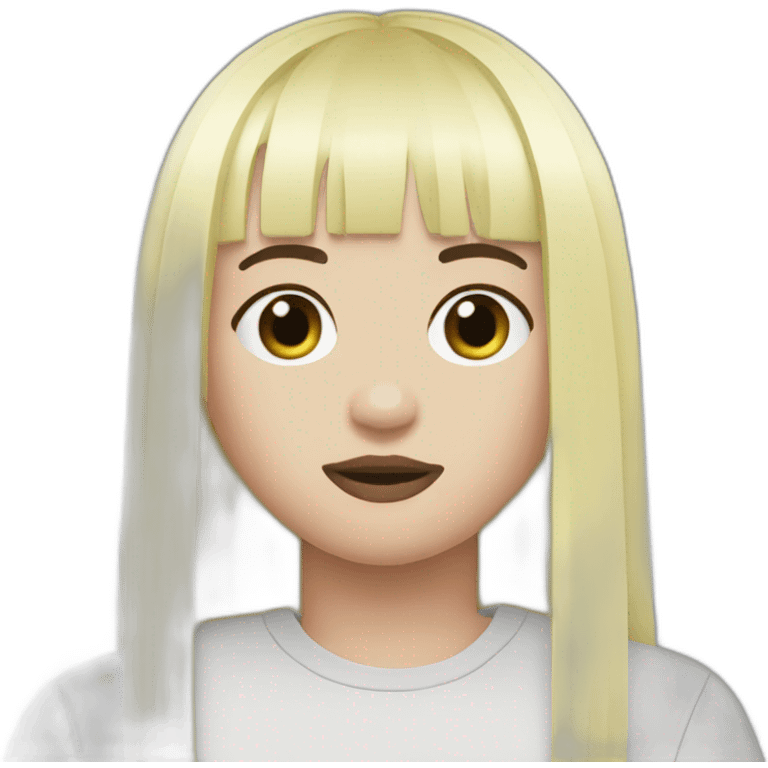 Billie eilish black hair fringe emoji