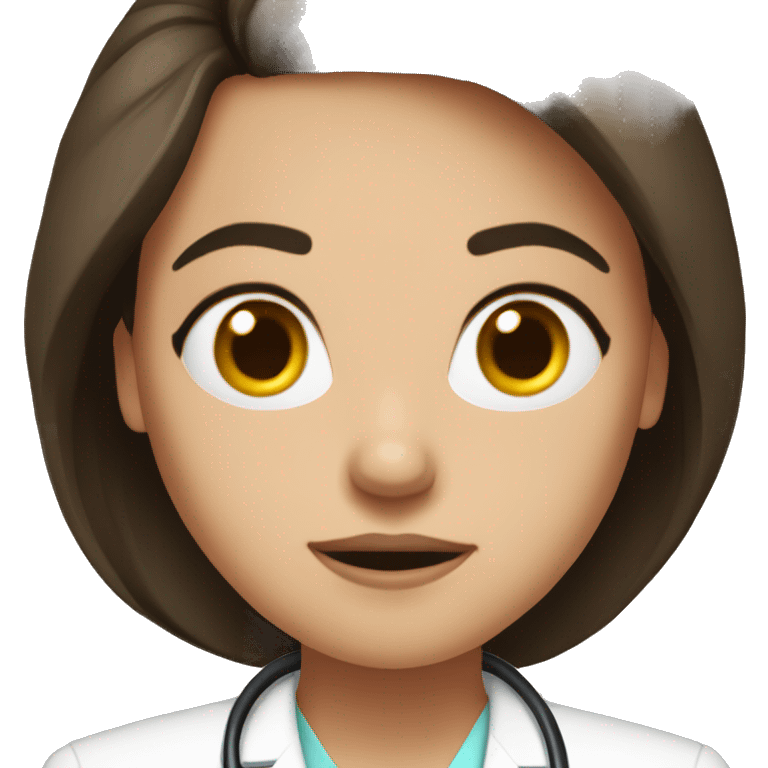 indignant female doctor brunette emoji