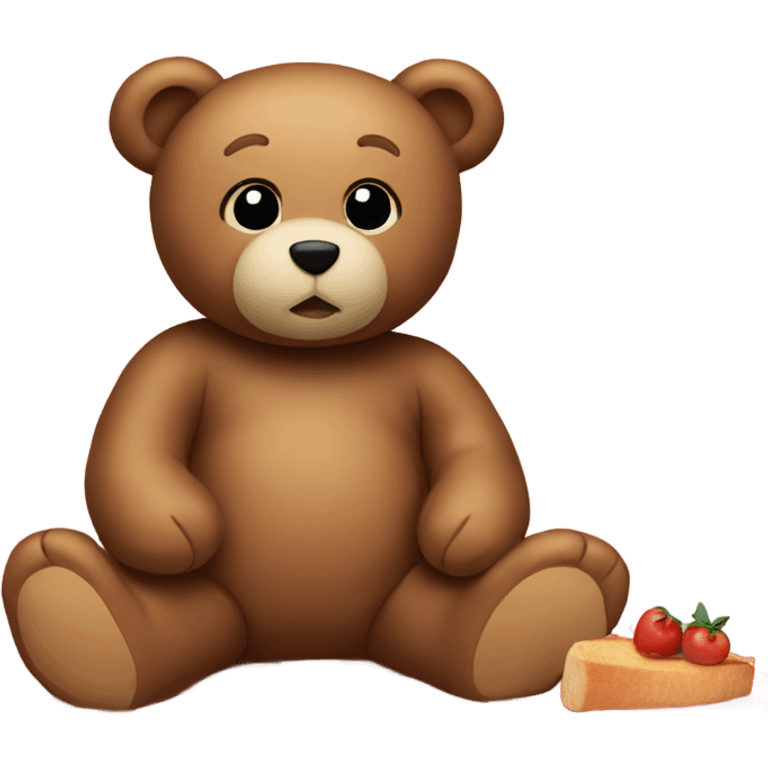 Teddy bear on picnic blanket  emoji