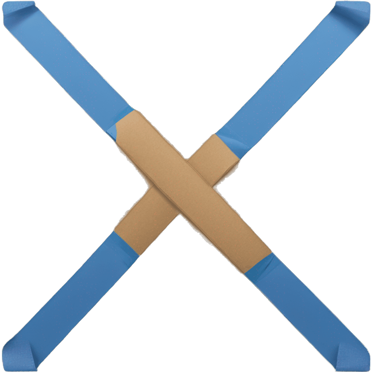 cardboard sheet with blue tape crossed on it emoji