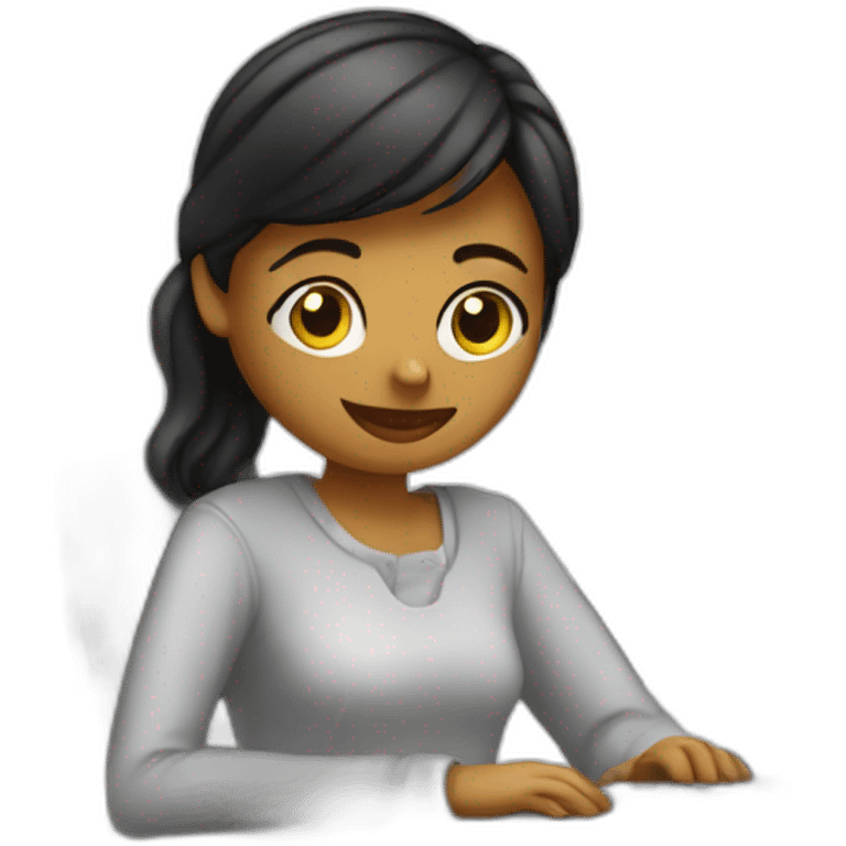 Web designer girl at the computer emoji