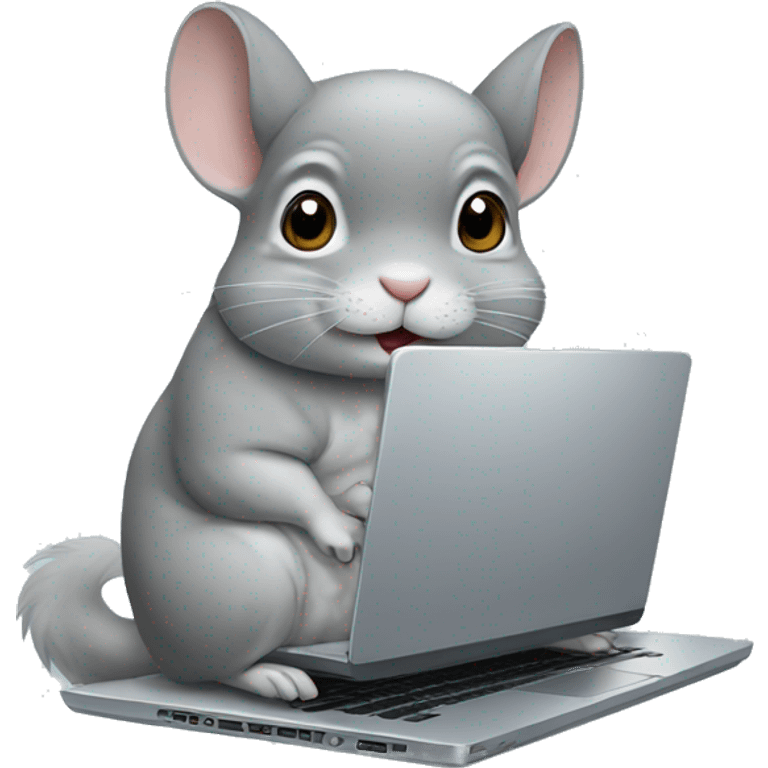 chinchilla typing on a laptop emoji