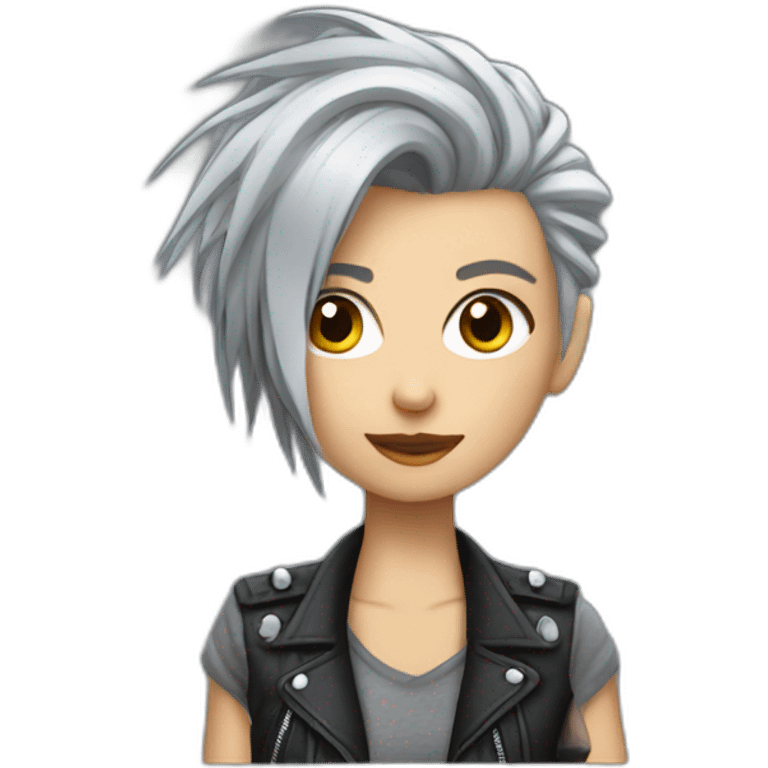 Gray hair punk girl emoji