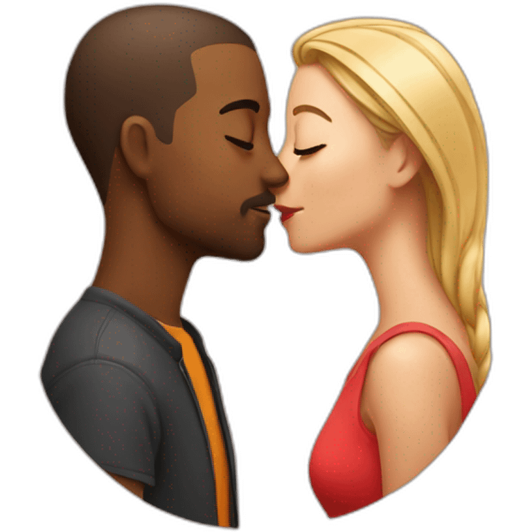 kissing mix couple emoji