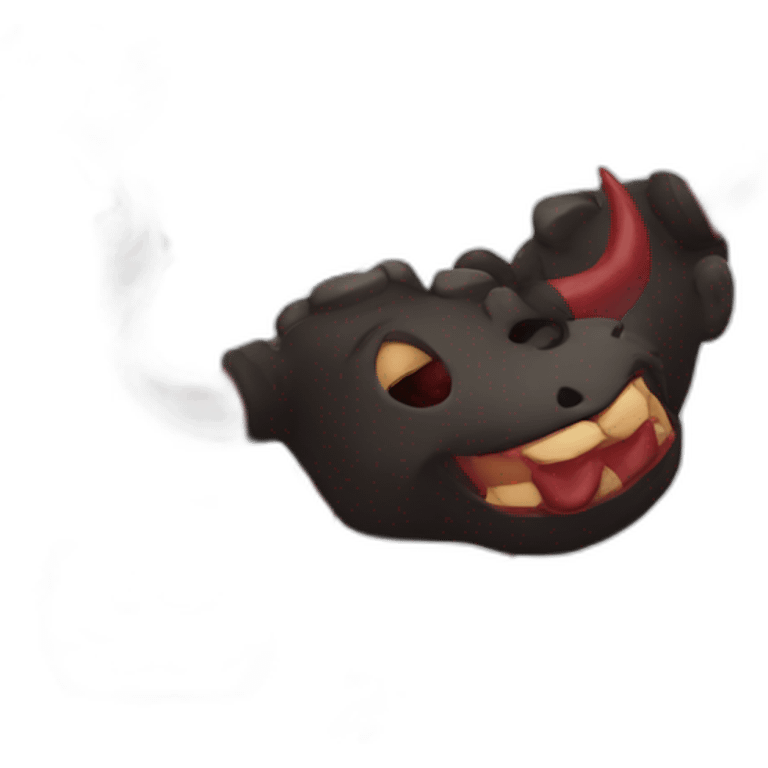 The black and red Minotaur smile  emoji