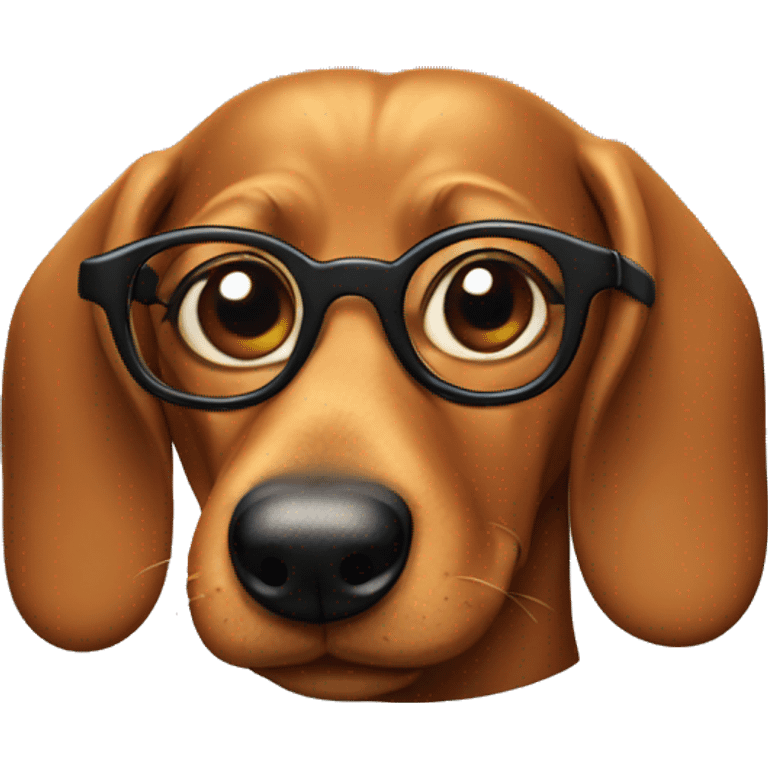 Wiener Dog with glasses emoji