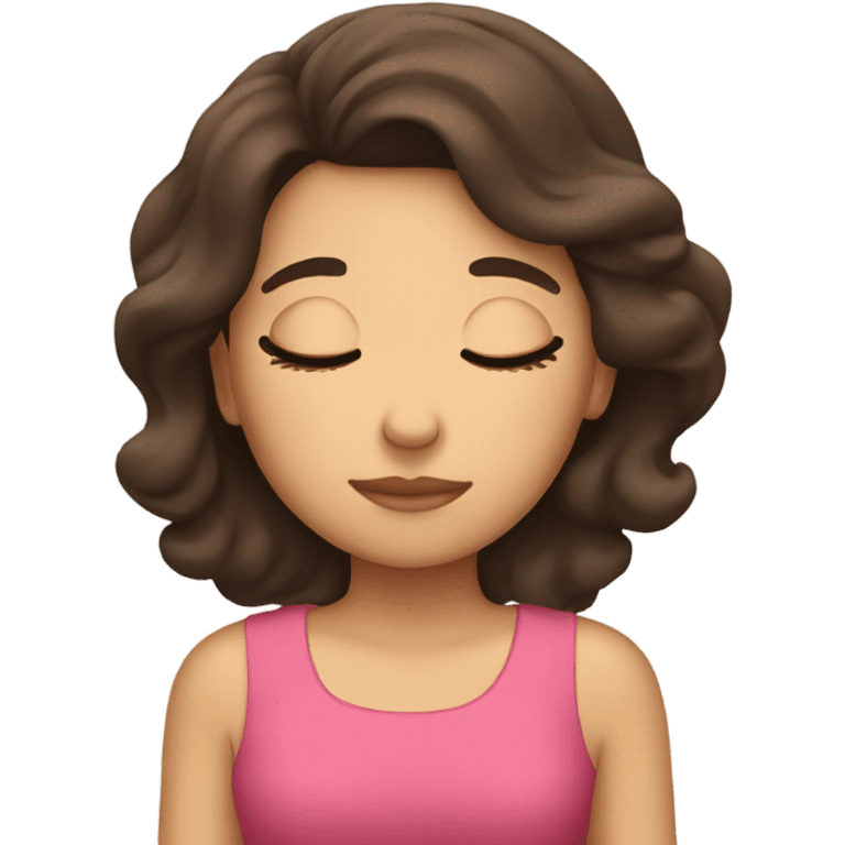 Brunette girl sleeping emoji