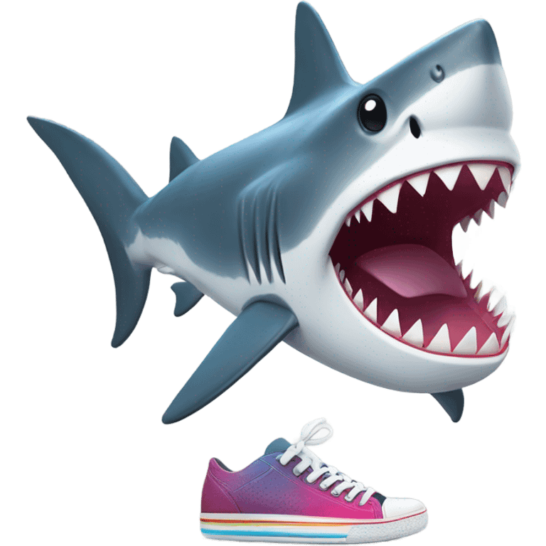 Shark with shoes emoji